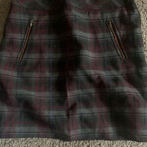 LOFT Black and Red Plaid Mini Skirt